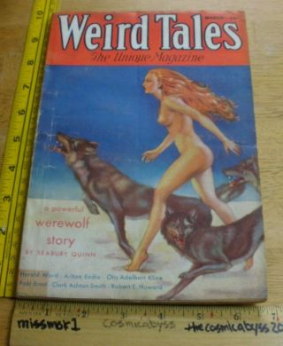 Weird Tales March 1933 Pulp Vintage Robert E Howard 3rd Conan Brundage Sexy Covr