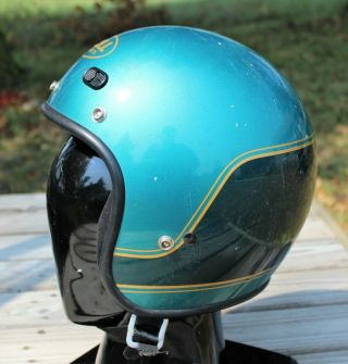 Vintage Bell Open Face Motorcycle Helmet Snell,  Made In U.  S.  A.  Harley,  Scooter