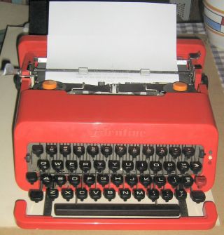 Rare Red Olivetti Valentine Vintage Typewriter,  Case,  Fine,