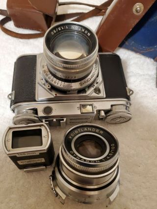 Voigtlander Prominent Nokton 1:1.  5/50 Vintage Camera & Lens With Case Pre Owned
