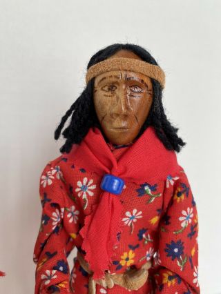 Cherokee Indian Hand Carved Wood Dolls by Richard & Berdina Crowe,  Vintage 2