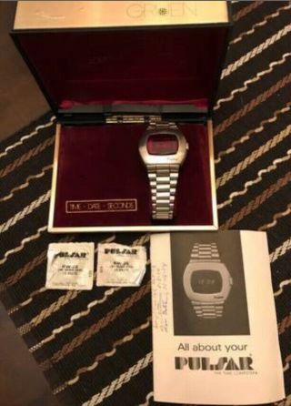 Rare Vintage Pulsar P2 Led Watch & Authenticity Papers