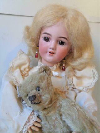Antique Simon & Halbig 1249 Santa Dep 7 German Bisque Lady Doll 19 " 20 " Beauty