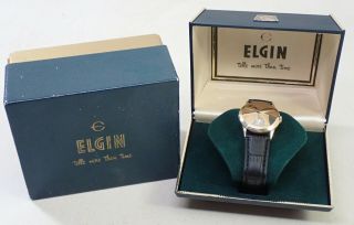 Vintage Mens Lord Elgin Direct Read Chevron Gold Filled Wristwatch Watch W/ Box