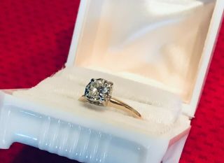 Vintage 14k.  50ct Diamond Solitaire Engagement Ring With Box