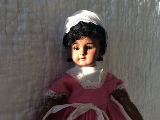 Rare Antique German Black Mulatto Bisque Head Doll 10 