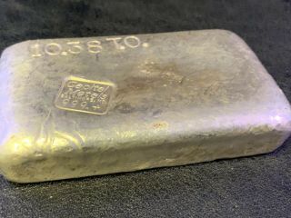Rare Vintage Capital Metals 10 Oz, .  999 Fine Silver 10.  38 Hand Poured Bar