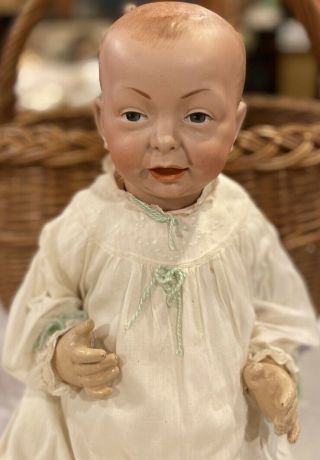 C1910 19” Antique German Kammer Reinhardt Closed Mouth Kaiser Baby Doll