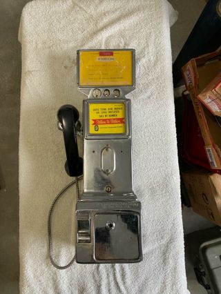 The Gray Telephone Pay Station Company All Chrome Vintage Pay Phone
