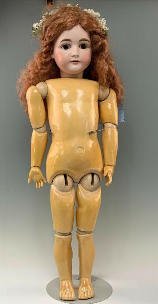 32 " Antique German J.  D.  Kestner 164 Bisque Doll,  Orig.  Signed Body,  Orig.  Eyes