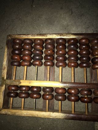 Vintage CHINESE LOTUS FLOWER BRAND Abacus - 11 RODS 75 BEADS 3