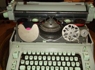 Vintage Dual Ribbons 1960s Hermes Ambassador Desktop Typewriter Swiss Made 3