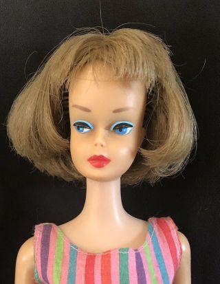 Vintage Dark Brown Long Hair High Color American Girl Barbie Doll