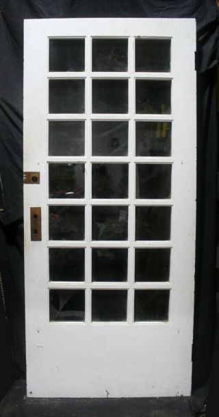 36 " X80 " X1.  75 Antique Vintage Wood Wooden Exterior Entry French Door Window Glass
