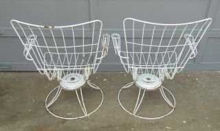 Vintage Pair Mid Century Modern Homecrest Patio Low Profile Chairs 3