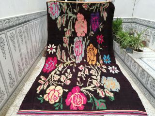 Vintage Moroccan Handmade Azilal Berber Rug Beni Ourain Rug Carpet 5.  8 X 10.  4ft