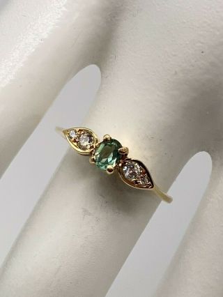Antique 1950s $3000.  75ct Natural Alexandrite Diamond 14k Yellow Gold Ring