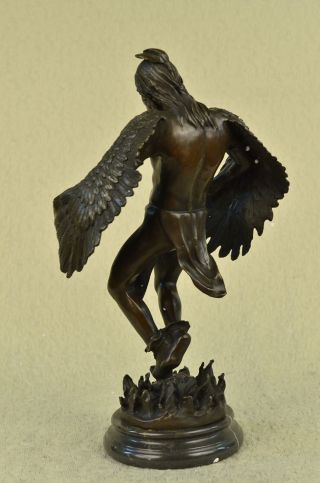 Vintage Bronze Metal Native American Indian Eagle Spirit Sculpture Statue