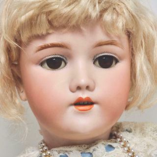 Antique German Handwerck 3 1/2 Doll,  20 ",  Blonde W/clothes & Necklace,  Shoes