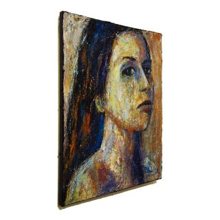 Signed Abstract Modern Oil Painting Vintage Impressionism Art Portrait