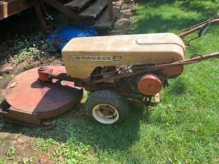 Vintage Early 70s Gravely Walk Behind Tractor.  With 30 Inch Mower Runs Rebuilt