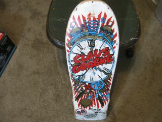 Vintage 1987? Santa Cruz Claus Grabke Exploding Clock Skateboard Deck