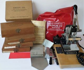 Vtg Kingsley M - 50 Hot Foil Stamping Machine,  Types/holders/guides/boxes & More