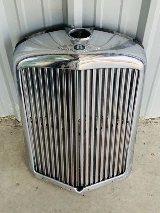 Vintage 1940’s ? Bentley Mark Vi Grille Grill Radiator Shell W/ Flying B Emblem
