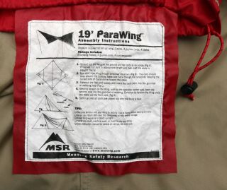 Vintage MSR 19 ' ParaWing Tarp Shelter Tent • Para Wing Moss 3