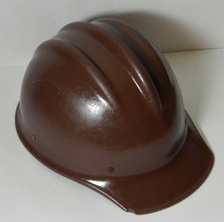 Vintage Brown Fiberglass Hard Boiled Bullard 502 Hard Hat Ironworker