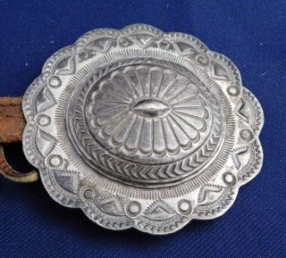 Native American Sterling Stamped Domed Vintage 10 Conchos Belt $1.  10 / Gram