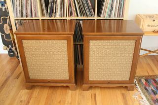 Pair Vintage Bozak B - 302a Colonial Floor Speakers End Table Sound