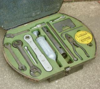 Vintage Jaguar Mkii Mk2 Tool Kit Box Spanner Shifter Tools Case Set Garage Old