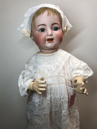 24” Antique German Simon & Halbig K Star R 126 Baby 62 Bisque Doll Compo Body Sf