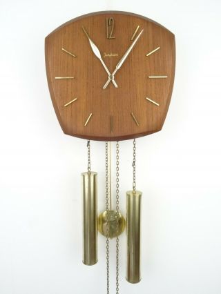 Junghans German Vintage Design Mid Century Teak 8 Day Retro Wall Clock