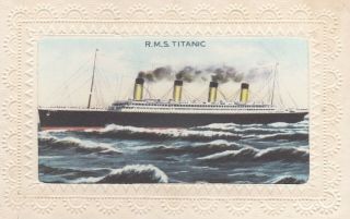 Antique Vintage Embossed Old French Postcard White Star Line Rms Titanic 1912s