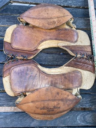 Rare Old Stall & Dean Antique Early 1915s Leather Vintage Football Shoulder Pads