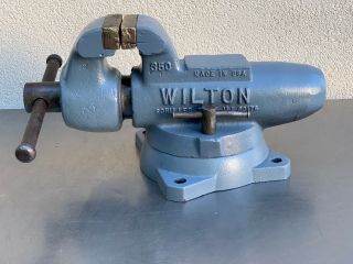 Vintage Wilton Bullet 3 - 1/2 " Swivel Base Bench Vise Machinist Schiller Park Ill