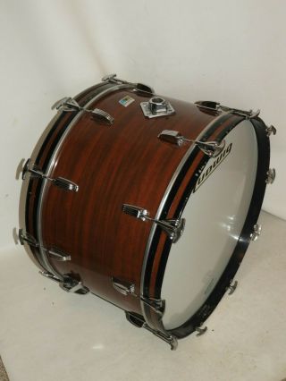 Vintage Ludwig 14 X 24 " Mahogany Cortex Drum Kit Bass Drum Blue Olive 1292343