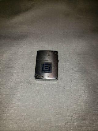 Vintage Zippo Lighter With Advertising B Square Made In Usa