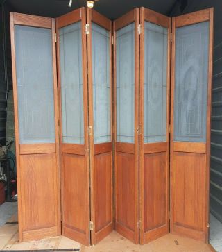 6 Panel Glass Dressing Screen Room Divider 60  /90  Gorgeous