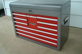 Vintage Craftsman 10 Drawer Tool Chest Top Box Tool Box 65282 With Keys (1 Of 2)