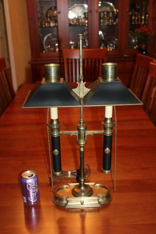 Vintage Chapman Bouillette Brass Metal Adjustable Shade Table Desk Lamp