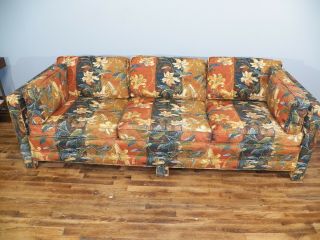 Vintage Mid - Century Modern Tuxedo Ethan Allen Sofa 88 " Long 3 Cushion Couch