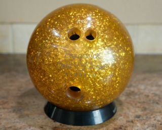 Brunswick Gold Crown Bowling Ball - 14 Lb 15 Lb Vintage Rare Plastic Gold Flake