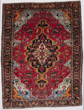 Rare Semi Antique Red Tribal 4x5 Hand - Knotted Oriental Accent Rug Foyer Carpet