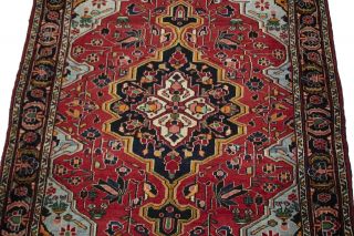 Rare Semi Antique Red Tribal 4X5 Hand - Knotted Oriental Accent Rug Foyer Carpet 3