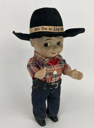 Vtg Buddy Lee Advertising Doll Ride Em In Lee Rider Cowboy Jeans