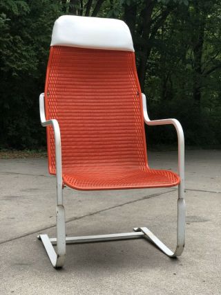 Vintage Lloyd Loom Flanders Porch Patio Spring Bounce Chair Orange