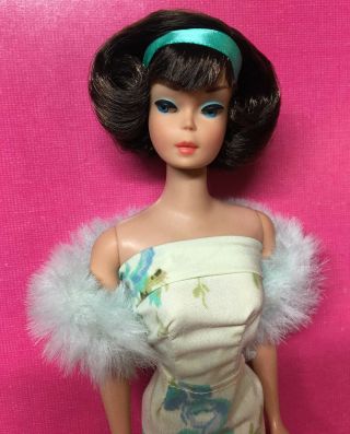 Vintage American Girl Brunette Side Part Long Hair Japanese Barbie Doll Byapril